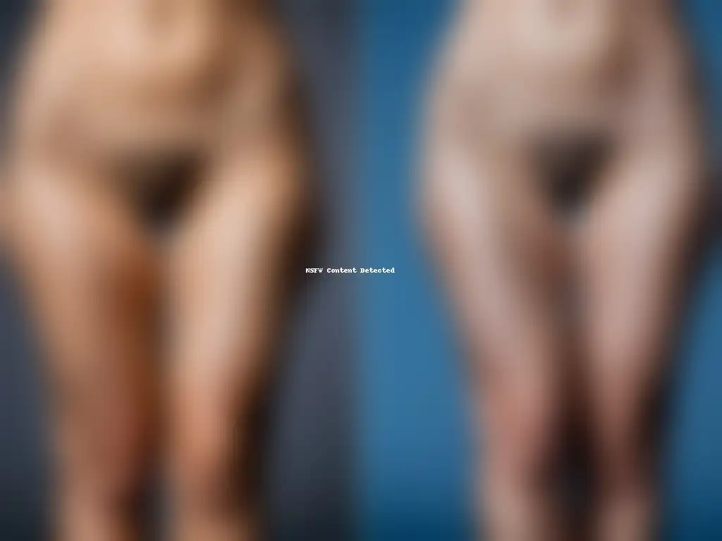 Transformación asombrosa de depilación láser: pierna con vello oscuro antes y piel suave y sin vello después del tratamiento