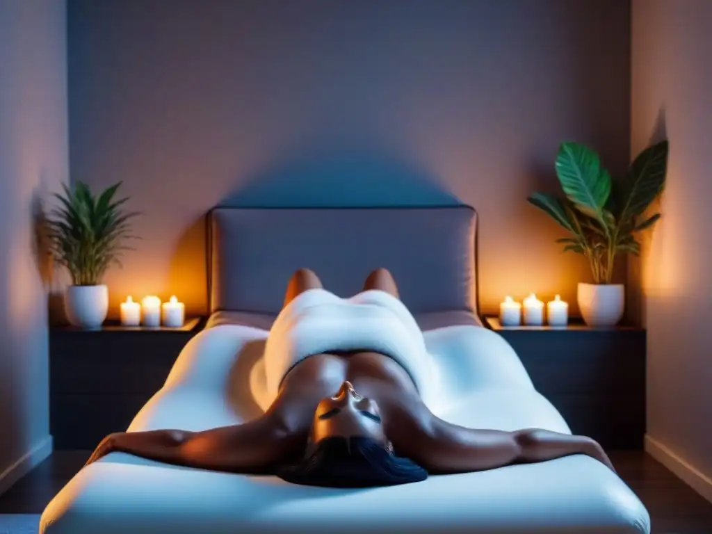 Tratamiento de fotodepilación relajante en spa elegante Una atmósfera serena de spa, con tratamiento de fotodepilación sin estrés