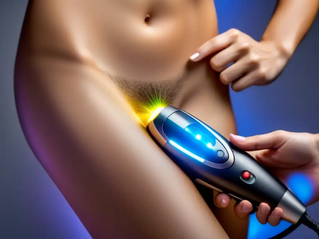 Eliminación de vello con láser: tecnología futurista en acción Avanzada tecnología láser eliminando vello en alta gama