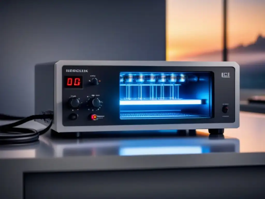 Avanzada máquina de electrólisis con diseño futurista en un laboratorio profesional