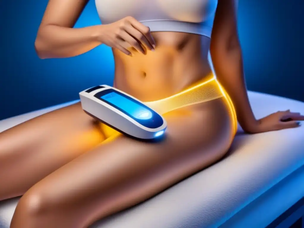 Dispositivo láser de depilación de vanguardia en clínica hightech Avanzado dispositivo de fotodepilación en clínica futurista