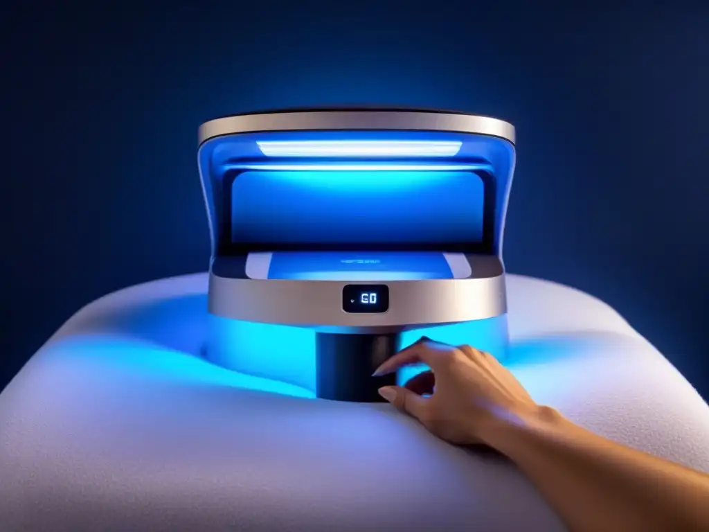 Dispositivo láser futurista para depilación en spa moderno Avanzado dispositivo láser de depilación en spa minimalista del futuro