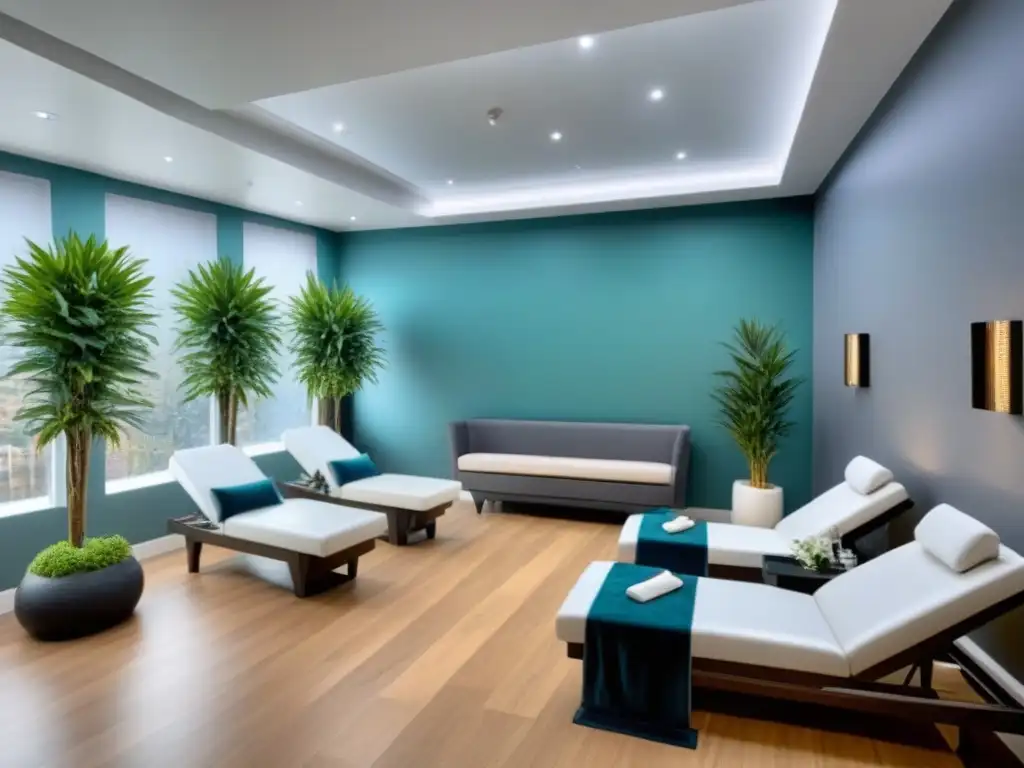 Clínica de belleza moderna con láser para depilación Clínica de belleza moderna con máquinas láser de última generación y ambiente relajante