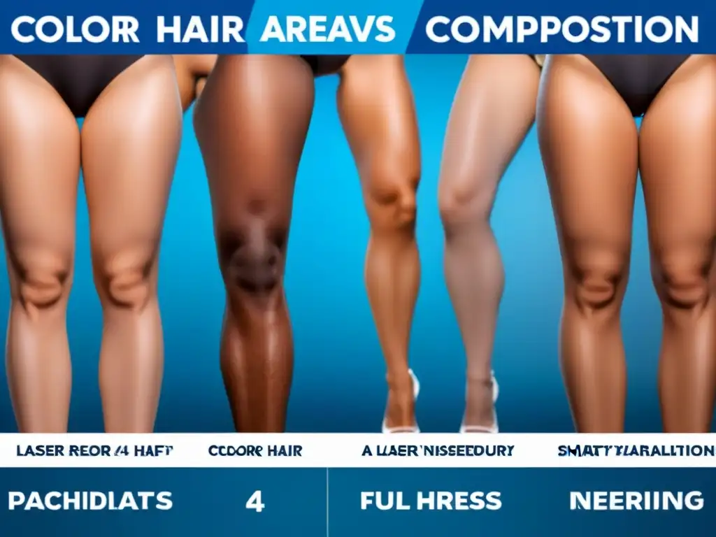 Comparativa detallada: depilación láser vs Comparativa detallada de depilación láser inteligente y convencional, con imágenes y estadísticas de efectividad y seguridad