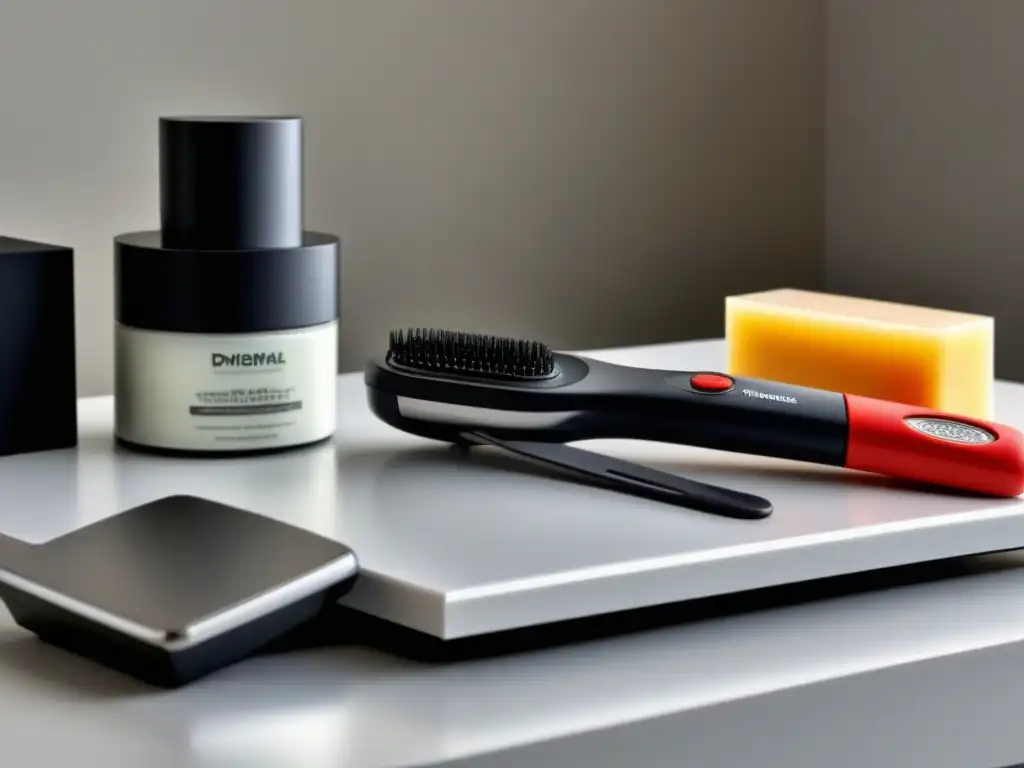 Consejos depilación DIY profesional en casa: Herramientas de depilación de alta calidad sobre mesa blanca