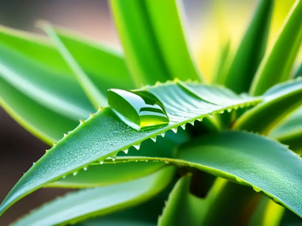 Aloe vera cortada, mostrando gel fresco para depilación casera con ingredientes naturales