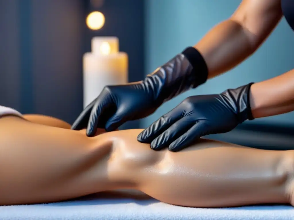 Exfoliación química en piel: proceso profesional y renovador Exfoliación química para depilación suave en un spa moderno y sereno