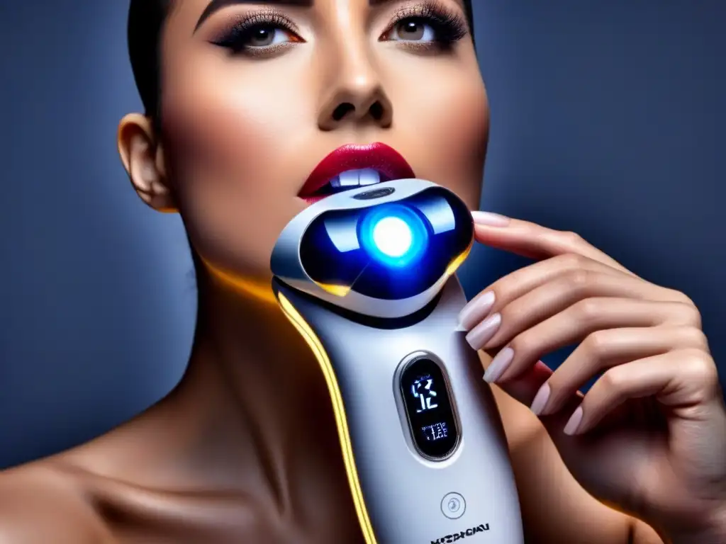 Dispositivo eléctrico de depilación: diseño futurista y tecnología avanzada Depiladora eléctrica de alta tecnología con diseño futurista y sensores de precisión, ideal para uso frecuente en 2024