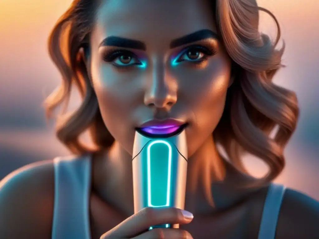Depiladora eléctrica para piel sensible: diseño futurista y suave Depiladora eléctrica para pieles atópicas en un diseño futurista y amigable, con tecnología avanzada para minimizar irritaciones