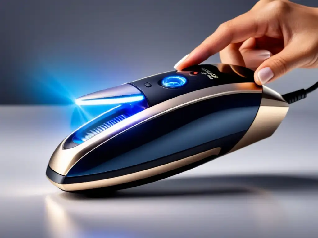 Epilator eléctrico moderno en detalle Deslumbrante depiladora eléctrica en detalle, lista para mantenimiento