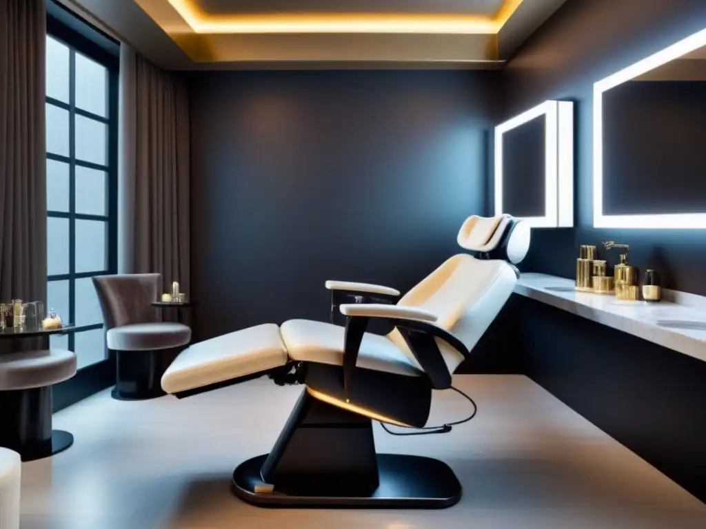 Salón de belleza de lujo con tecnología de vanguardia Elegante salón de belleza con máquina de depilación láser de lujo y servicio exclusivo de esteticista