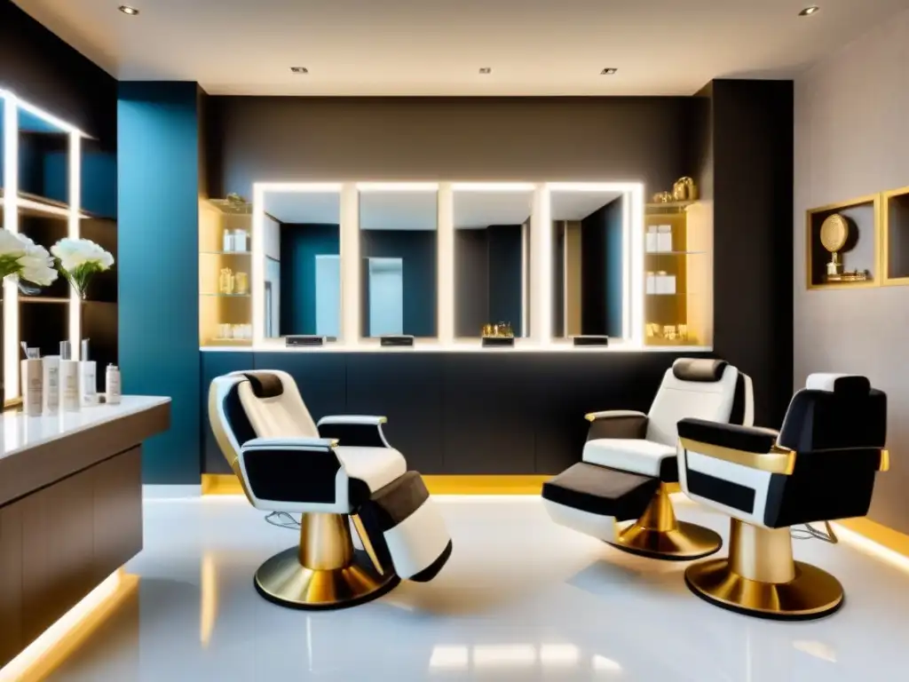 Salón de depilación láser de lujo: exclusividad y sofisticación Un elegante salón de depilación de lujo con máquina láser y productos premium