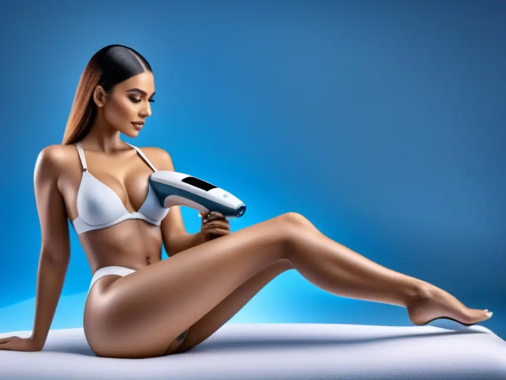 Dispositivo láser avanzado para depilación: tecnología punta en 8k Equipo de depilación láser futurista 2023 con pantalla digital y diseño ergonómico en ambiente profesional de alta tecnología