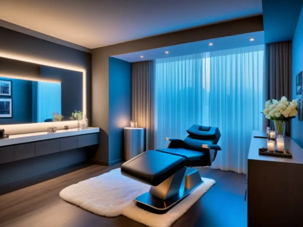 Salón de belleza de lujo: depilación premium con esteticista profesional Un exclusivo salón de belleza con decoración moderna y servicios de depilación de lujo