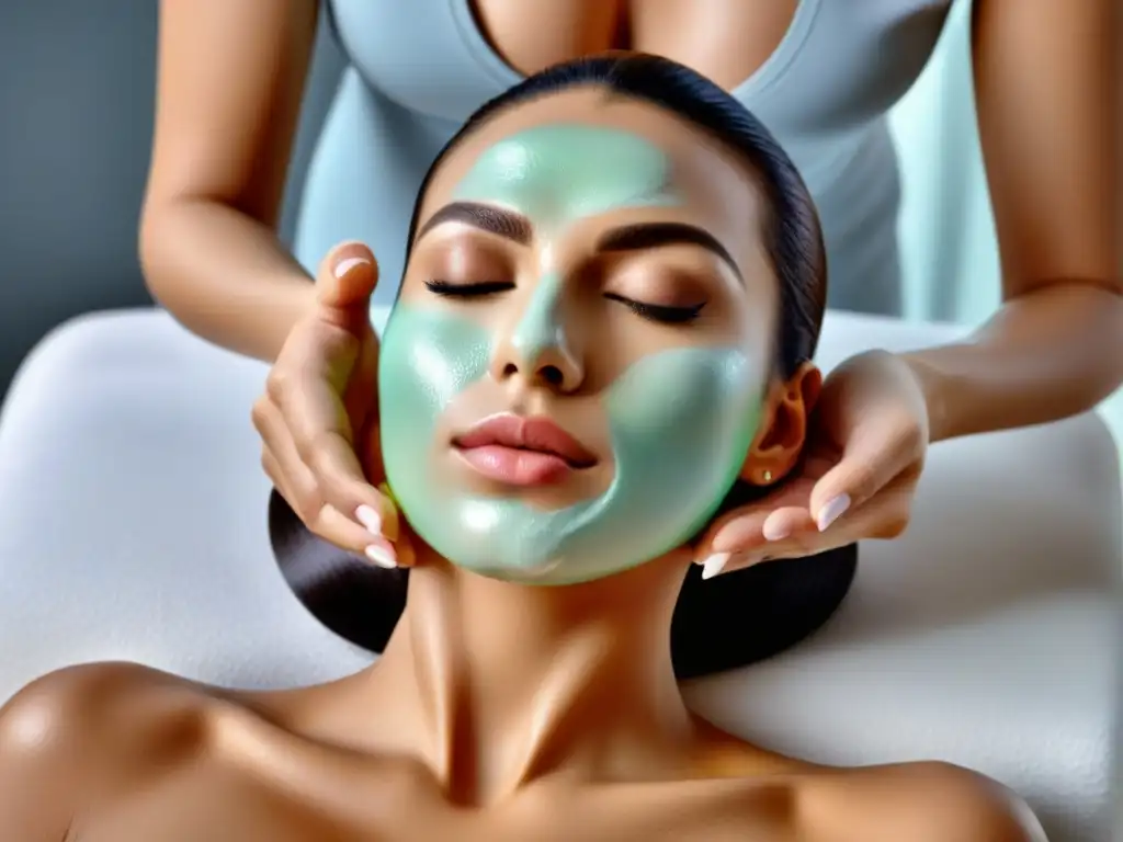 Aplicación experta de gel de aloe vera en piel sensible recién depilada Un experto aplica suavemente gel de aloe vera en la piel sensible depilada, reflejando cuidado y alivio
