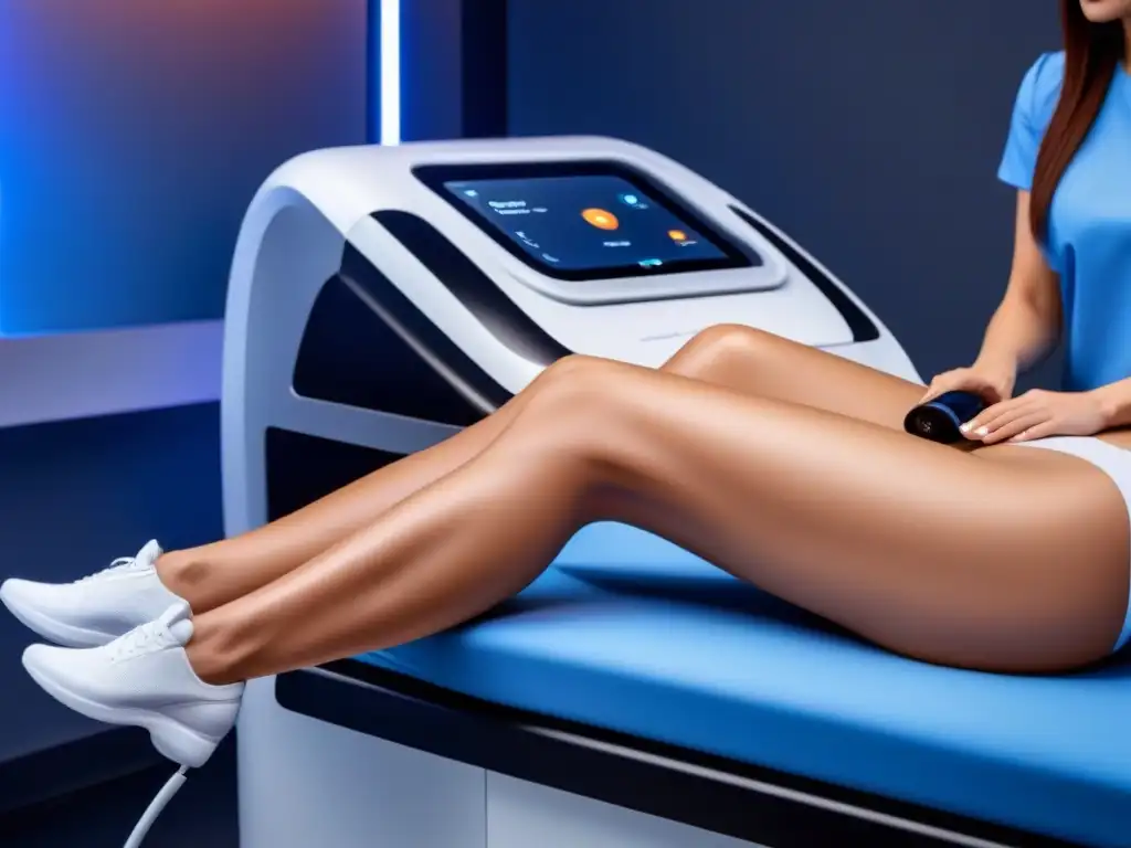 Dispositivo láser de depilación futurista con IA Futurista dispositivo de depilación láser con inteligencia artificial en clínica de alta tecnología