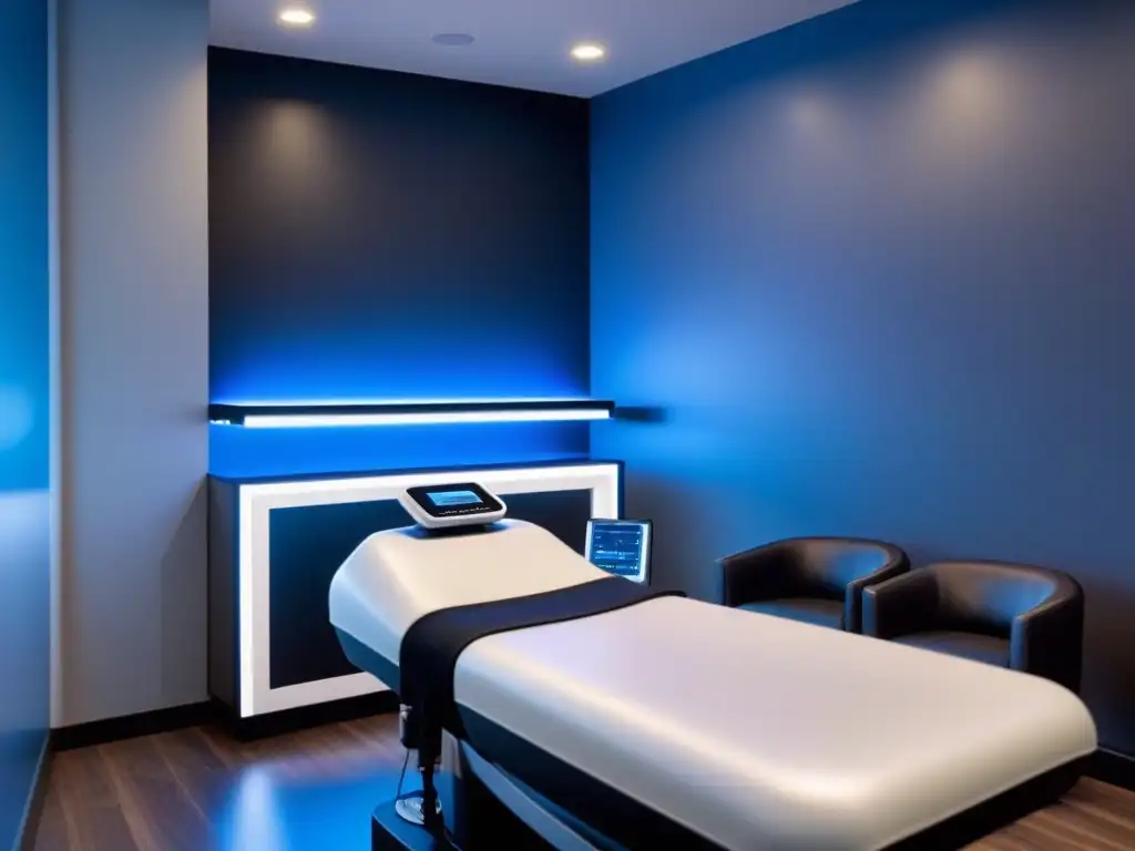 Electrólisis futurista en salón moderno Futuro electrólisis depilación cuidado en un salón moderno con máquina avanzada y esteticista profesional