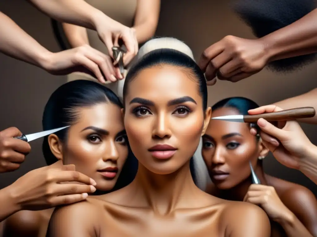 Grupo diverso practica depilación ancestral según tipo piel en escena moderna