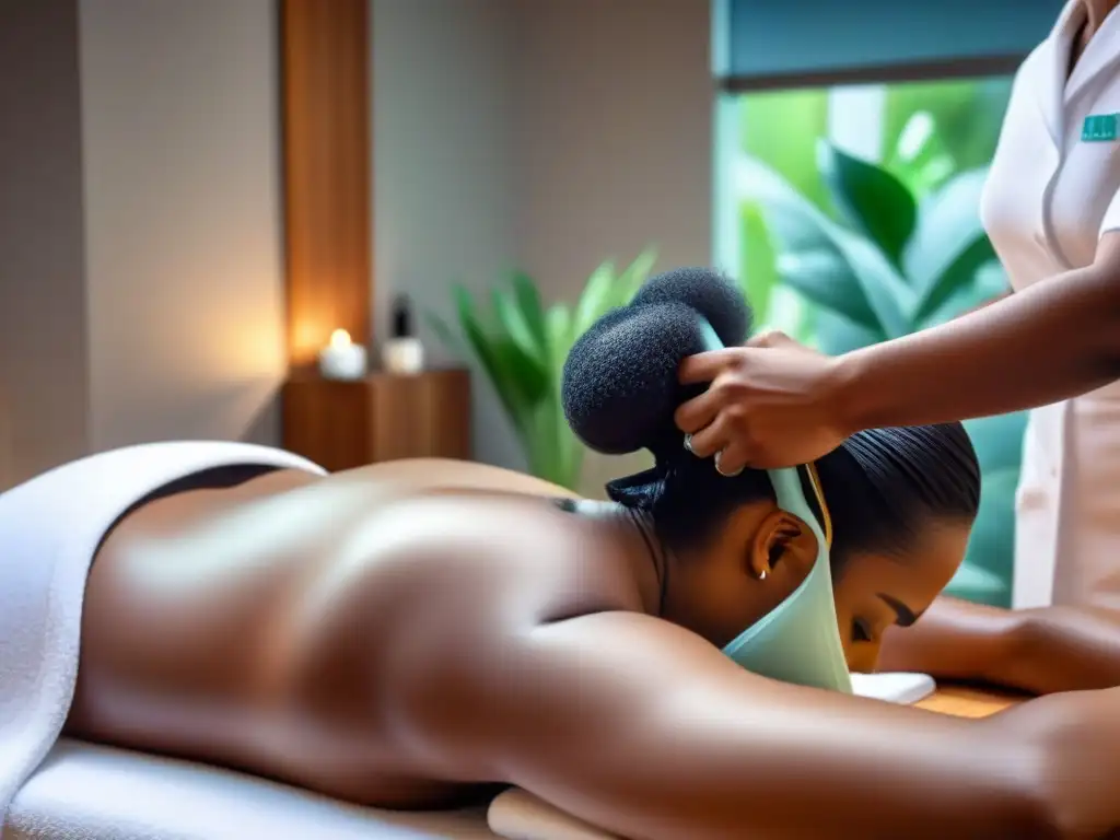 Un grupo diverso disfruta de métodos naturales de depilación en un spa moderno