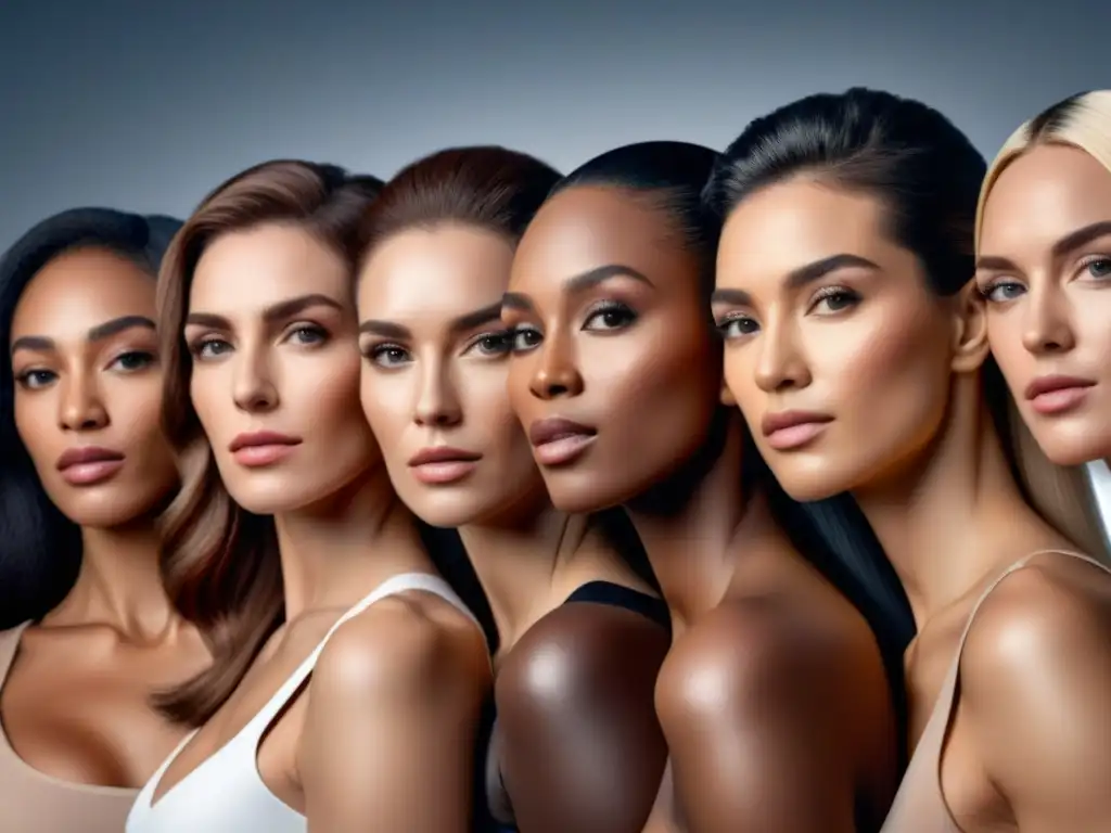Un grupo diverso de mujeres profesionales muestra su piel suave después de usar un suplemento para desacelerar el crecimiento del vello