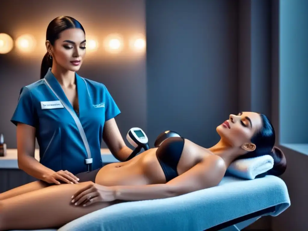Máquina láser de depilación futurista en spa moderno Depilación láser: avanzados, reducen costos con tecnología innovadora en spa moderno
