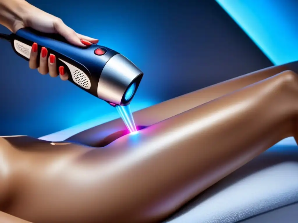 Depilación láser sin dolor tecnología: Máquina de última generación eliminando vello con precisión y frescura