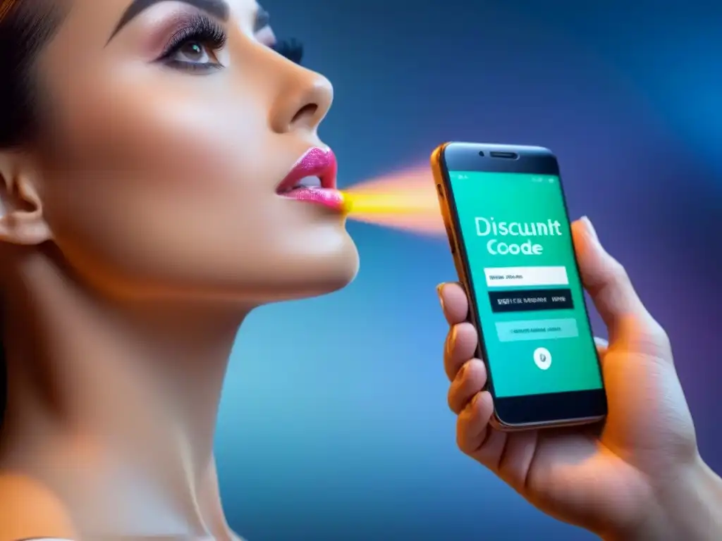 Ahorra en depilación: códigos de descuento para láser, cera y afeitado Mano sostiene smartphone con app de descuentos en métodos de depilación