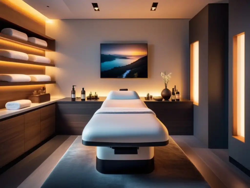 Depilación masculina métodos efectivos: Hombre relajado en spa de lujo mientras esteticista realiza tratamiento de cera