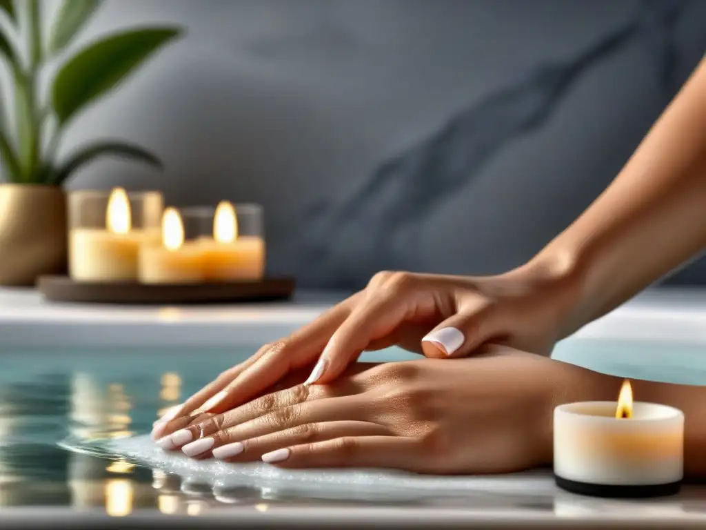 Manos expertas aplicando gel refrescante en piel suave y calmada Un momento de cuidado para la piel postdepilación con gel calmante