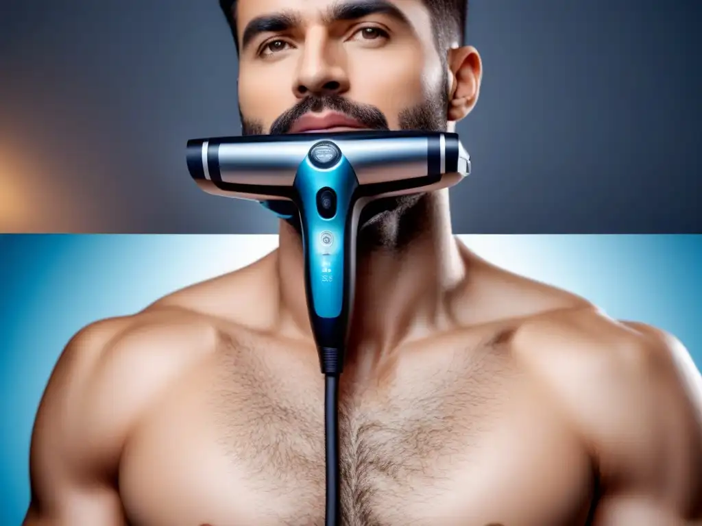 Comparación en pantalla dividida: depilación láser en clínica vs