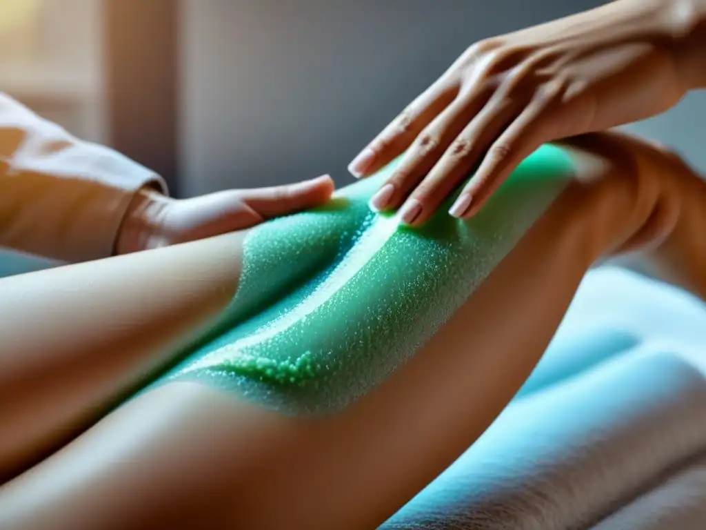 Guía paso a paso para depilación DIY profesional en casa: exfoliación, aloe vera y cera de calidad en la pierna