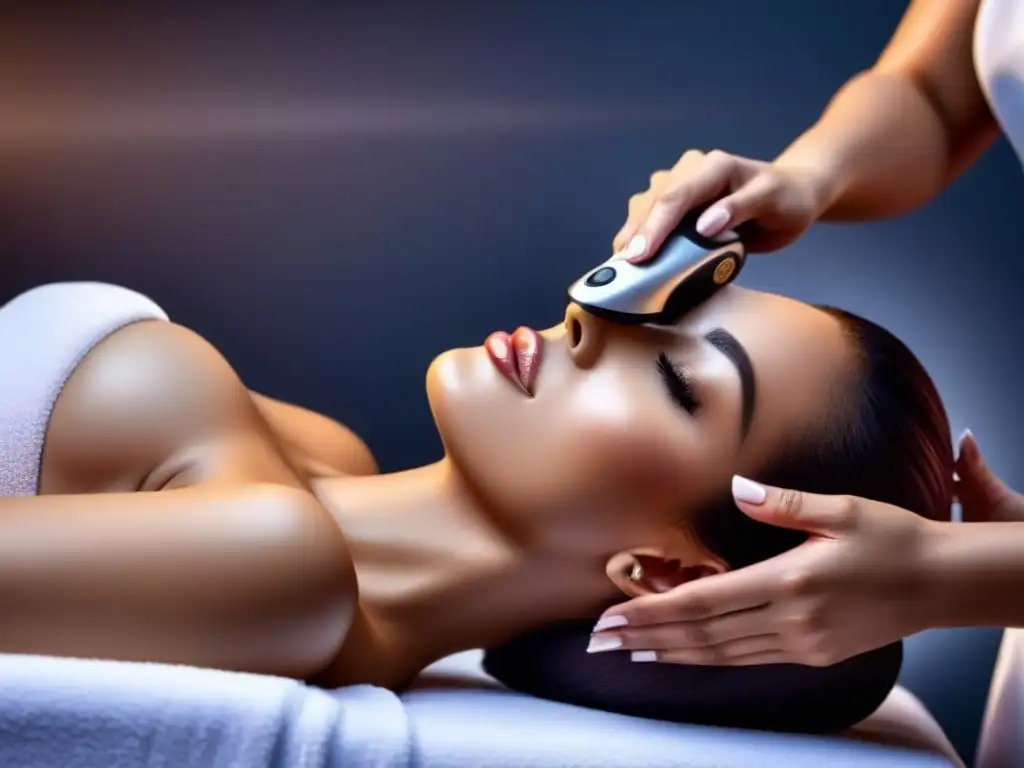 Avanzados métodos de depilación: Spa futurista Personas diversas disfrutan de métodos de depilación en spa futurista