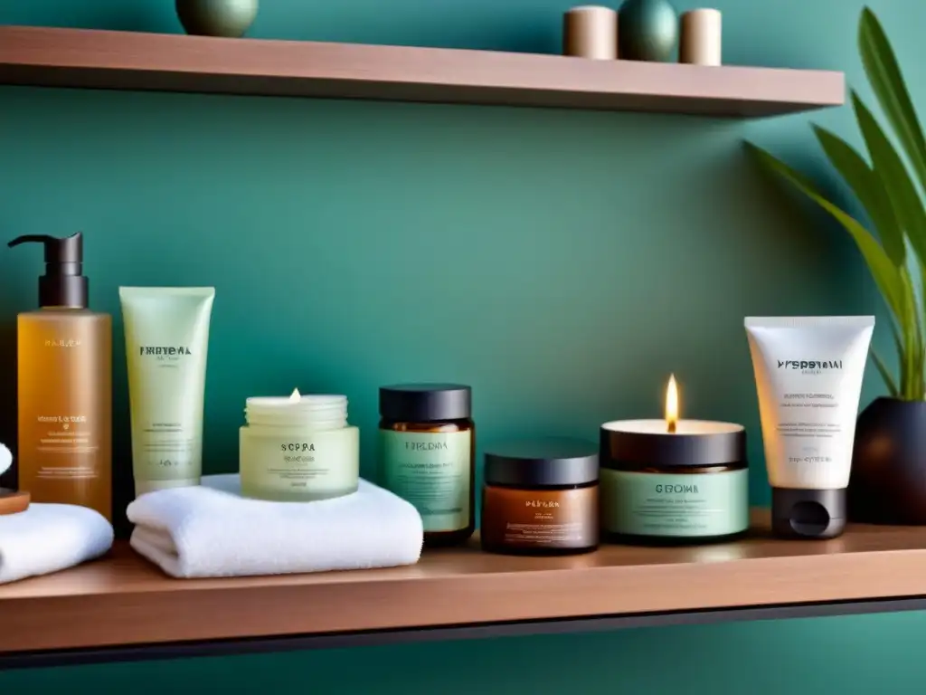 Spa de lujo con productos postdepilación de alta gama Productos post depilación de lujo en un spa sereno