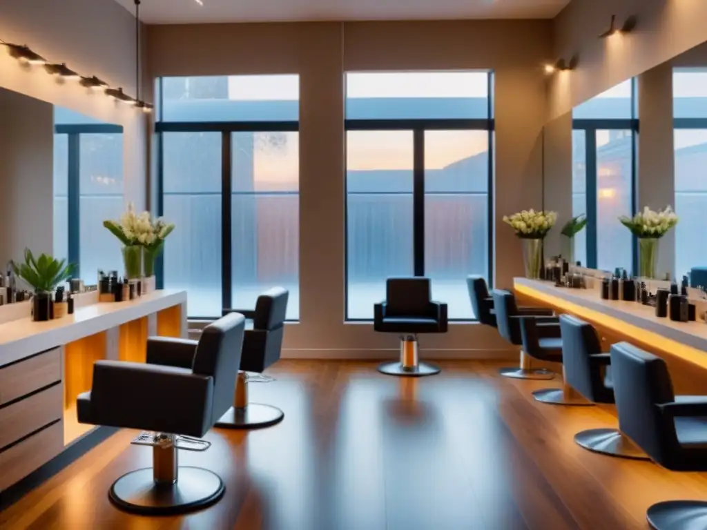 Un salón de belleza sostenible con depilación ecofriendly, decoración minimalista y personal sonriente