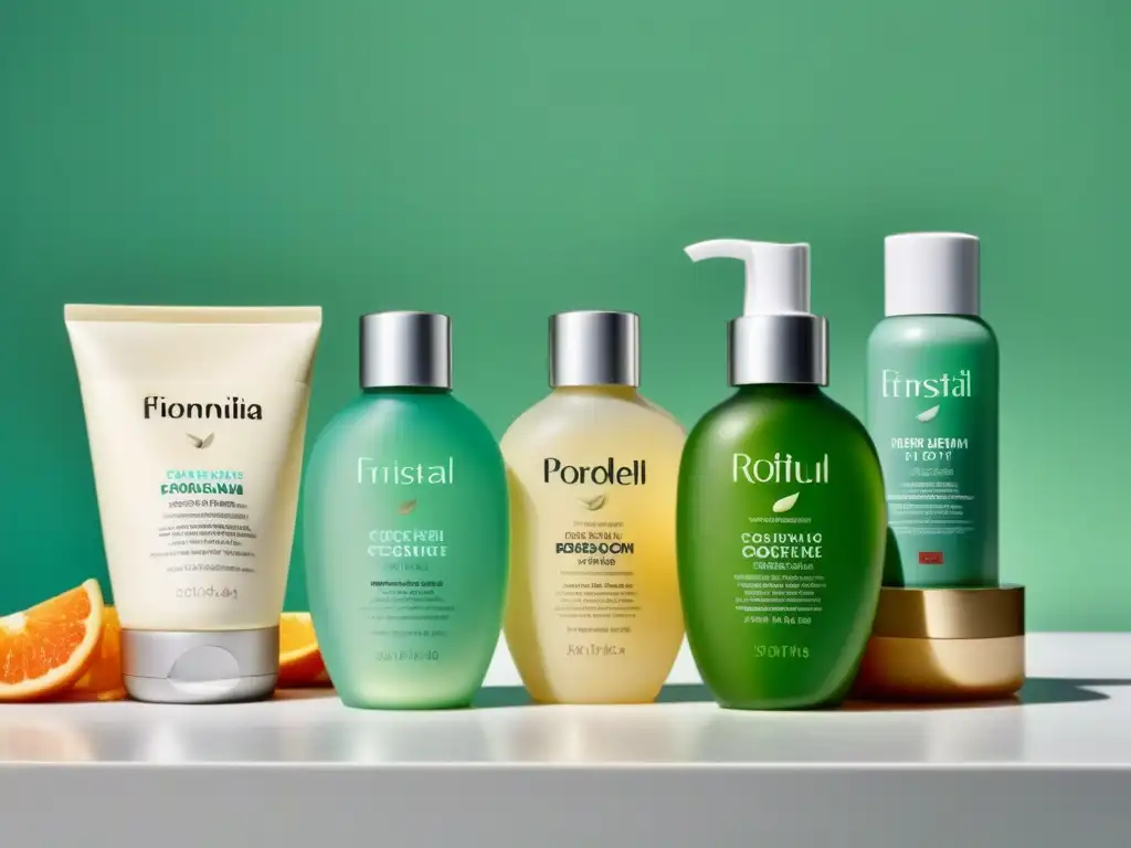 Productos postdepilación: cuidado sofisticado para tu piel Una selección elegante de productos para cuidado post-depilación, dispuestos con sofisticación y frescura en un mostrador blanco