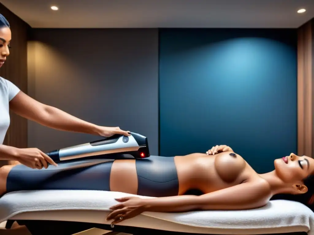 Sesiones necesarias de depilación láser en spa moderno: diversidad de clientes recibiendo tratamiento profesional