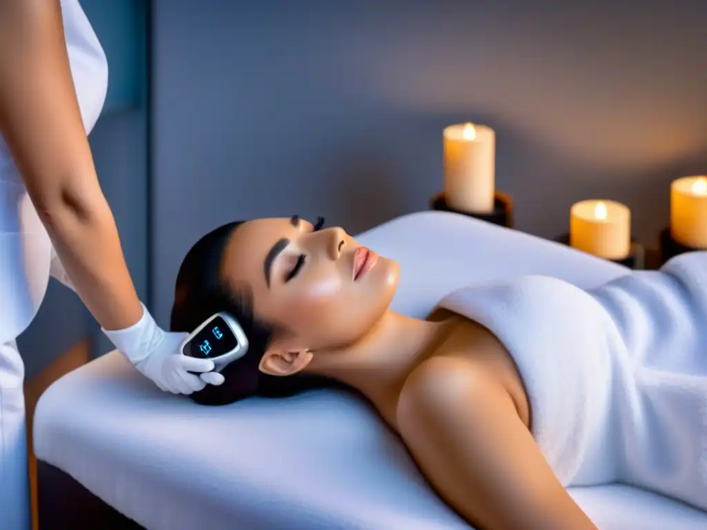 Spa moderno con Fotodepilación para piel sensible y tecnología avanzada en un ambiente sereno