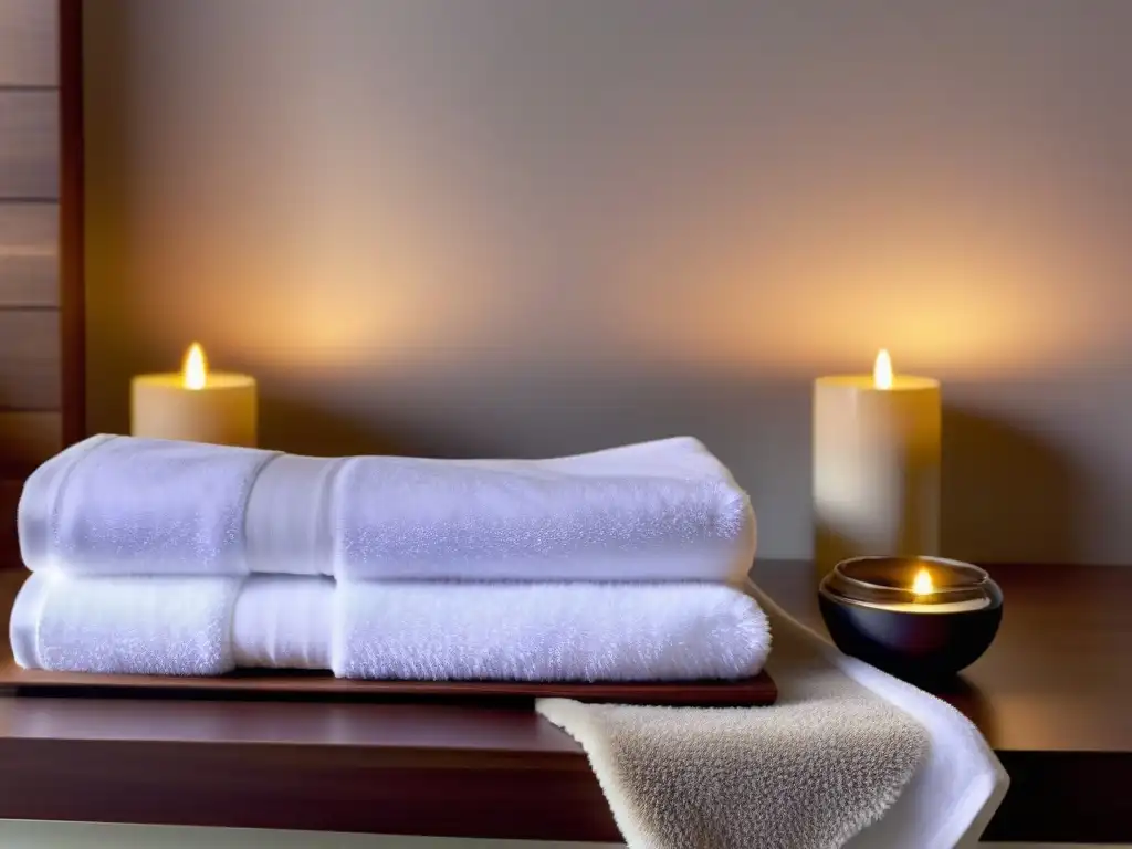 Tratamientos postdepilación: cuidado y relajación Un spa sereno con tratamiento enrojecimiento postdepilación efectivo, iluminación cálida y acogedora