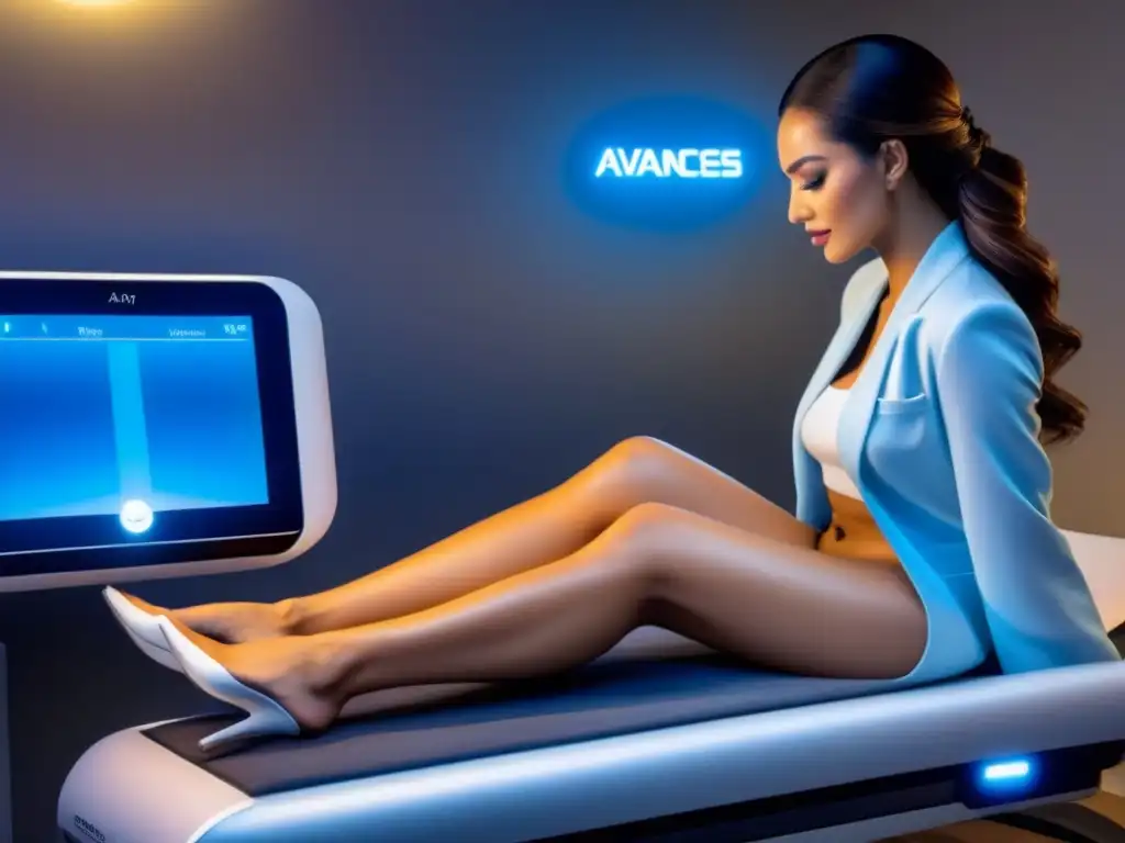 Depilación láser avanzada en spa tecnológico Avanza la tecnología en depilación con máquina láser futurista en spa de alta tecnología