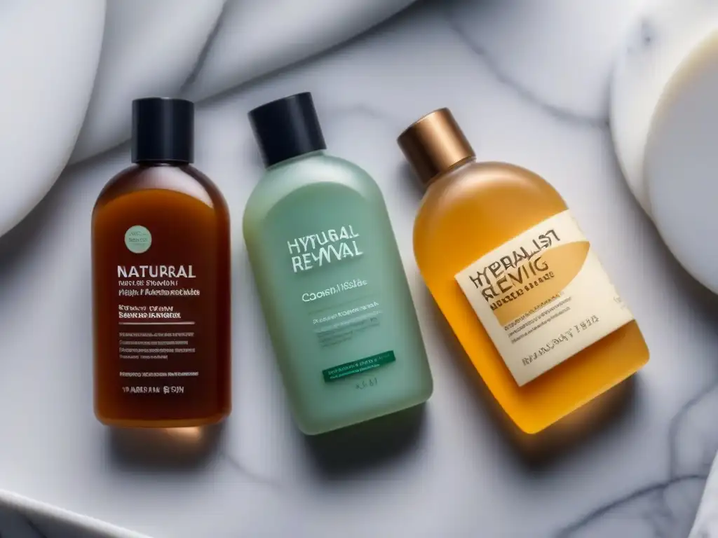 Productos naturales para depilación: detallados y elegantes Una variedad de productos naturales para depilación, elegantes y detallados sobre mármol blanco